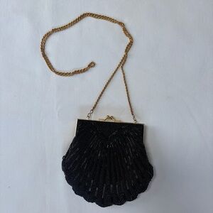 Jenny Buchanan Heavily Beaded Handmade Shoulder Bag Black Small